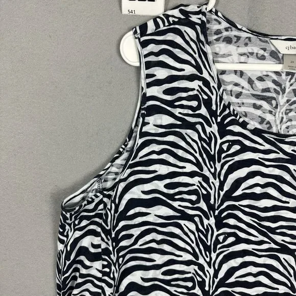 CJ Banks Womens Pullover Tank Zebra Sleeveless Top Plus Size 2X - Picture 5 of 11